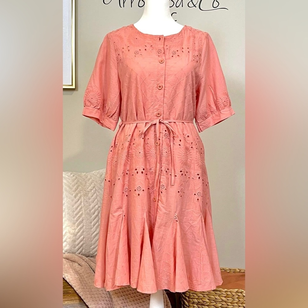 BKK023: Pink Eyelet Dress